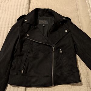 Banana Republic Vegan Faux Suede Black Moto Jacket